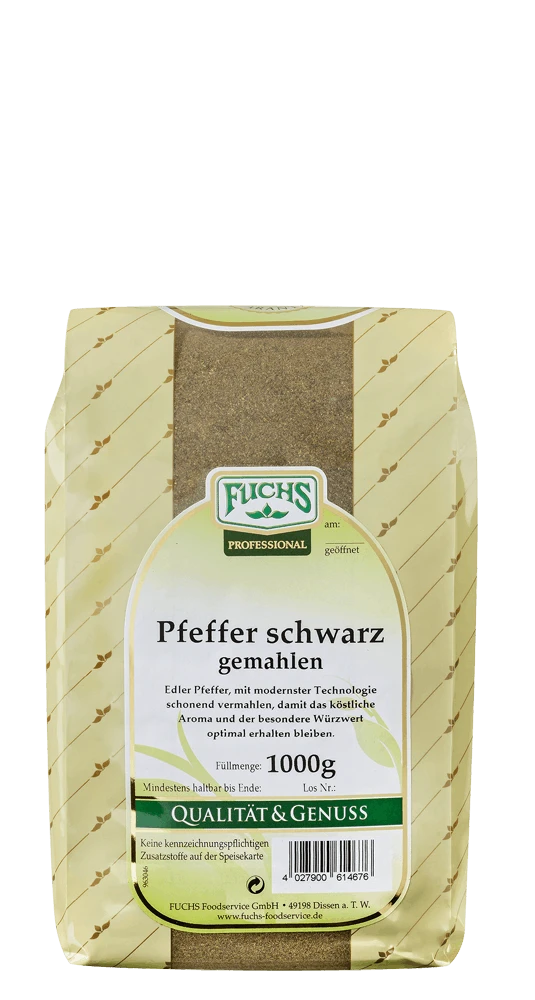 Fuchs Pfeffer Schwarz Gemahlen (1kg) 1 Fuchs Pfeffer Schwarz Gemahlen (1kg)