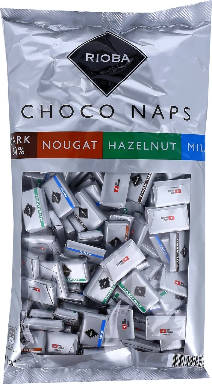RIOBA Schokolade Swiss Coffee Naps Mischung 200 Portionen X 5 G (1 Kg) 2 RIOBA Schokolade Swiss Coffee Naps Mischung 200 Portionen X 5 G (1 Kg) – Bild 2