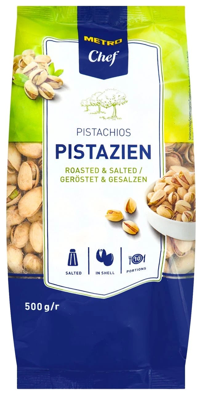 Metro-chef Metro Chef Pistazien Geröstet & Gesalzen (500 G) 1 Metro-chef Metro Chef Pistazien Geröstet & Gesalzen (500 G)