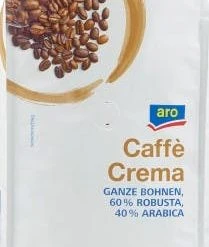 Aro Kaffeebohnen Caffé Crema Robusta Arabica (1 Kg)