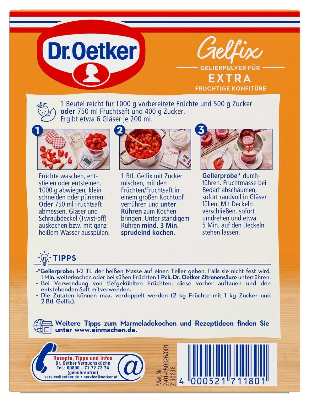Dr. Oetker Gelfix Extra 2:1 Gelierpulver (50 G) 3 Dr. Oetker Gelfix Extra 2:1 Gelierpulver (50 G) – Bild 3