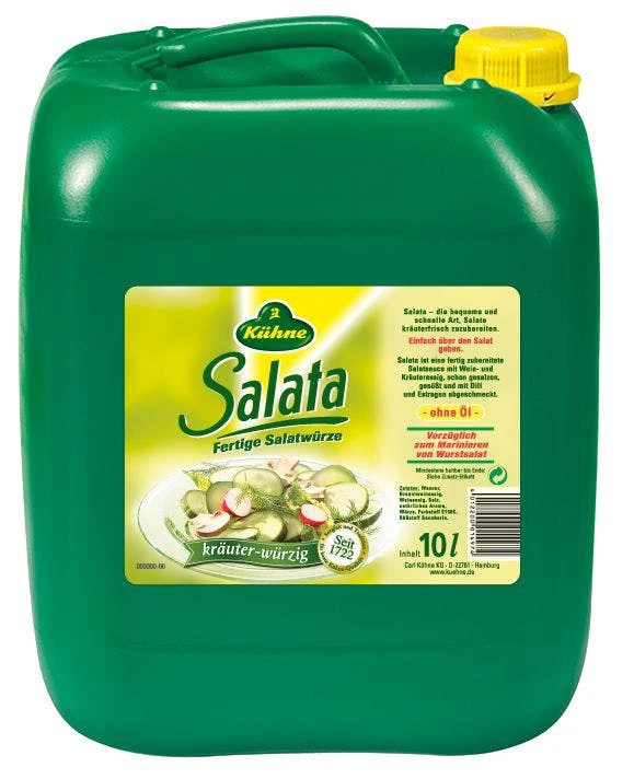 Kuhne Kühne Salata Kräuter Würzig Fertige Salatwürze Auf Essigbasis (10 L) 1 Kuhne Kühne Salata Kräuter Würzig Fertige Salatwürze Auf Essigbasis (10 L)